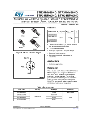 34NM60ND Datasheet PDF STMicroelectronics