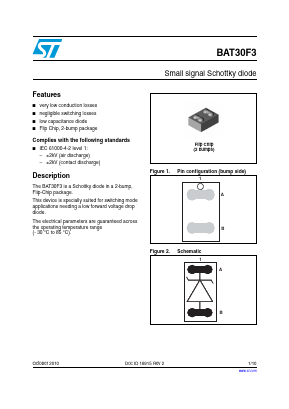 BAT30F3 Datasheet PDF STMicroelectronics