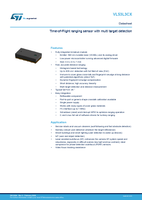 VL53L3CX Datasheet PDF STMicroelectronics