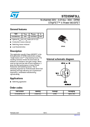 D35NF3LL Datasheet PDF STMicroelectronics