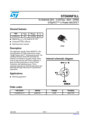 STD60NF3LL Datasheet PDF STMicroelectronics