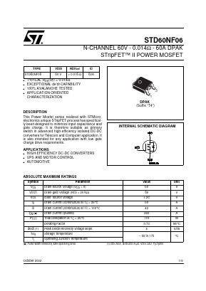 STD60NF06 Datasheet PDF STMicroelectronics