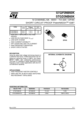 GD3NB60K Datasheet PDF STMicroelectronics