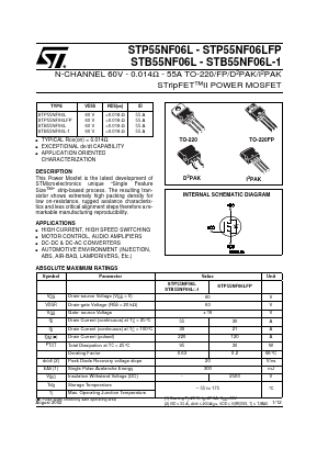 STP55NF06L Datasheet PDF STMicroelectronics