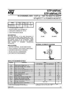 STP60NF06LFP Datasheet PDF STMicroelectronics