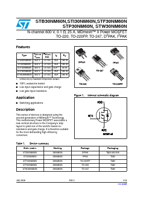 STF30NM60N Datasheet PDF STMicroelectronics