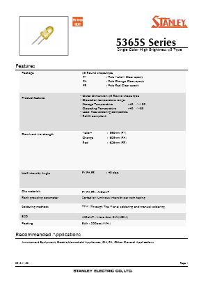 FA5365S Datasheet PDF STANLEY ELECTRIC CO.,LTD.