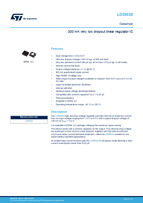 LD59030DTPU12R Datasheet PDF STMicroelectronics