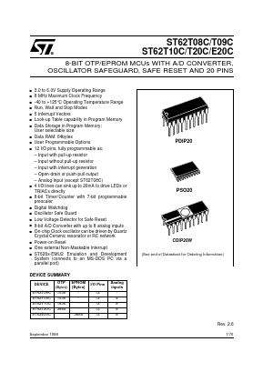ST6209C Datasheet PDF STMicroelectronics