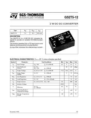 GS2T5-12 Datasheet PDF STMicroelectronics