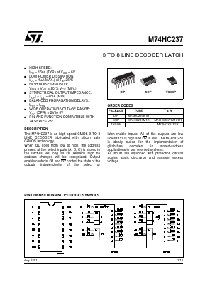 M74HC237 Datasheet PDF STMicroelectronics