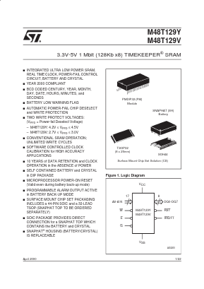 M48T129VSH Datasheet PDF STMicroelectronics