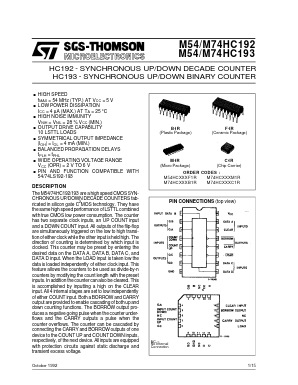 M74HC192 Datasheet PDF STMicroelectronics