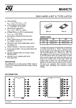 M54HC75D Datasheet PDF STMicroelectronics