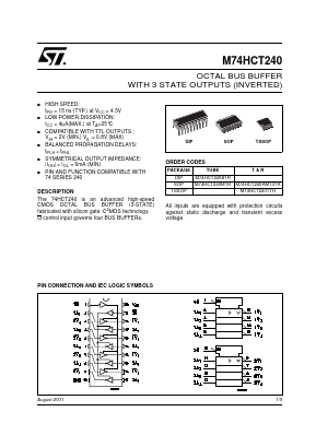 M74HCT240 Datasheet PDF STMicroelectronics