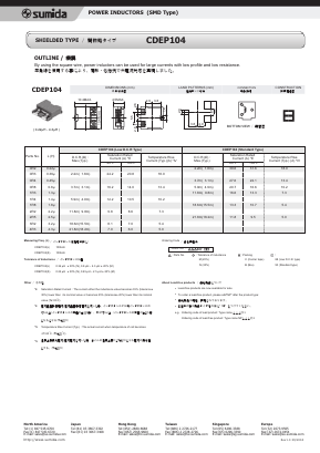 CDEP104-2R2B-50 Datasheet PDF Sumida Corporation