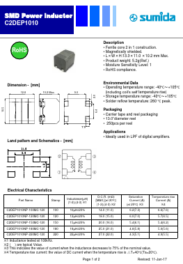 C2DEP1010 Datasheet PDF Sumida Corporation