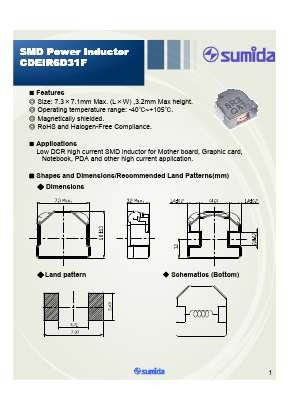 CDEIR6D31F Datasheet PDF Sumida Corporation