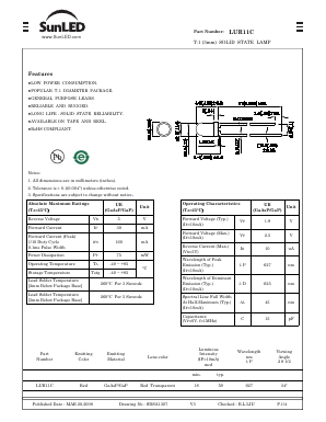 LUR11C Datasheet PDF SunLED Corporation