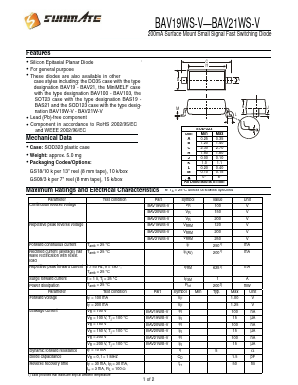 BAV21WS-V Datasheet PDF SUNMATE electronic Co., LTD