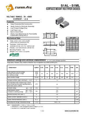 S1AL Datasheet PDF SUNMATE electronic Co., LTD