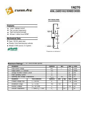 1N270 Datasheet PDF SUNMATE electronic Co., LTD