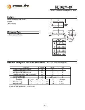 RB162M-40 Datasheet PDF SUNMATE electronic Co., LTD