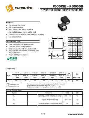 P1500SB Datasheet PDF SUNMATE electronic Co., LTD