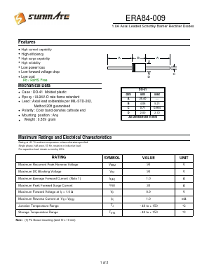 ERA84-009 Datasheet PDF SUNMATE electronic Co., LTD