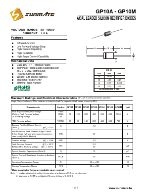 GP10A Datasheet PDF SUNMATE electronic Co., LTD