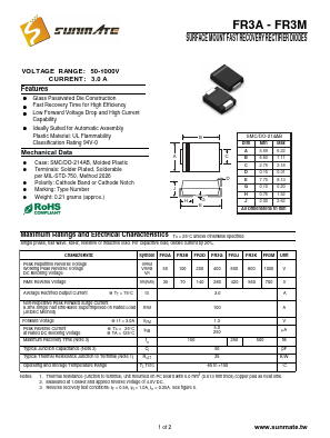 FR3A Datasheet PDF SUNMATE electronic Co., LTD