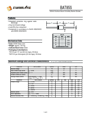 BAT85S-TR Datasheet PDF SUNMATE electronic Co., LTD
