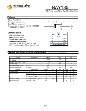 BAY135 Datasheet PDF SUNMATE electronic Co., LTD