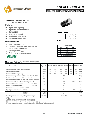 EGL41F Datasheet PDF SUNMATE electronic Co., LTD