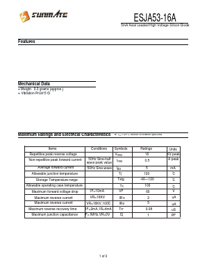 ESJA53-16A Datasheet PDF SUNMATE electronic Co., LTD