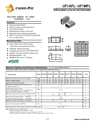 UF1JFL Datasheet PDF SUNMATE electronic Co., LTD