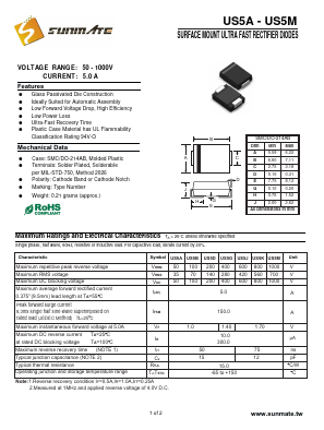 US5K Datasheet PDF SUNMATE electronic Co., LTD