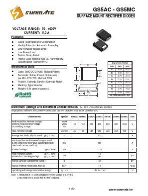 GS5KC Datasheet PDF SUNMATE electronic Co., LTD