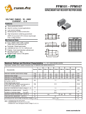 FFM101 Datasheet PDF SUNMATE electronic Co., LTD