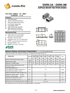 DSR0.3G Datasheet PDF SUNMATE electronic Co., LTD