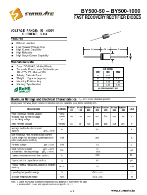 BY500-100 Datasheet PDF SUNMATE electronic Co., LTD