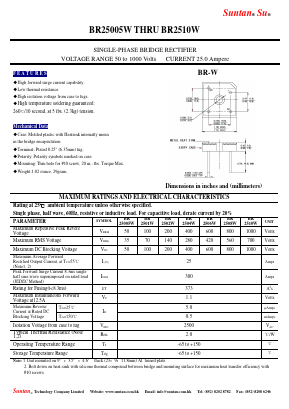 BR25005W Datasheet PDF Suntan Capacitors