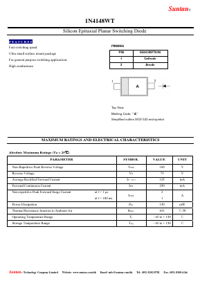 1N4148WT Datasheet PDF Suntan Capacitors
