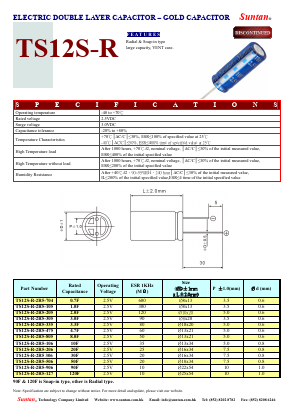 TS12S-R-2R5-506 Datasheet PDF Suntan Capacitors