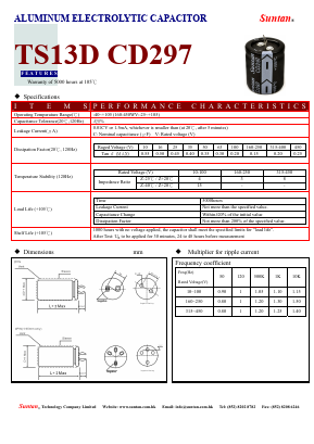 TS13D0-CD297 Datasheet PDF Suntan Capacitors