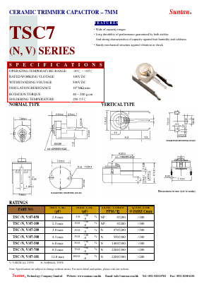 TSC7 Datasheet PDF Suntan Capacitors