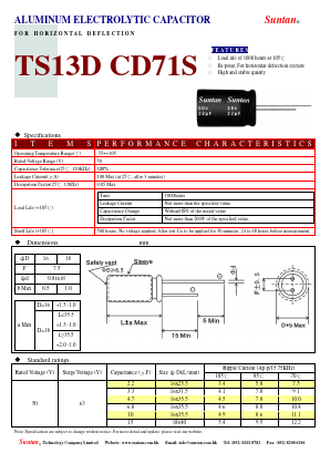 TS13DN-CD71S Datasheet PDF Suntan Capacitors