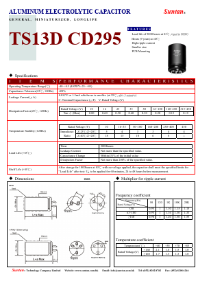 TS13DQ-CD295 Datasheet PDF Suntan Capacitors