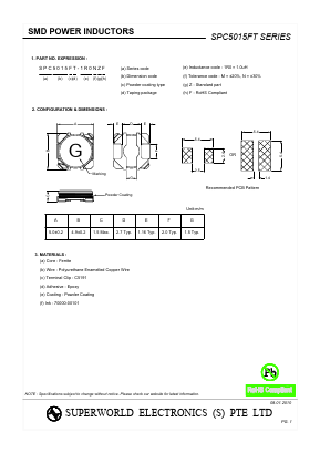 SPC5015FT Datasheet PDF Superworld Electronics