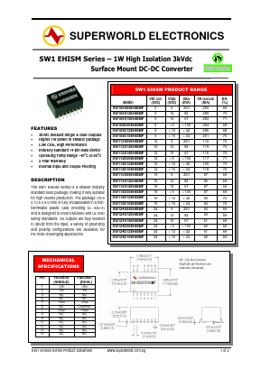 SW105D12EHISMF Datasheet PDF Superworld Electronics